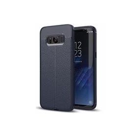 Microsonic Samsung Galaxy S8 Plus Deri Dokulu Silikon Lacivert Cep Telefonu Kılıfı