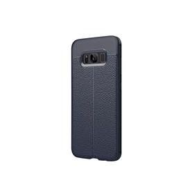 Microsonic Samsung Galaxy S8 Plus Deri Dokulu Silikon Lacivert Cep Telefonu Kılıfı