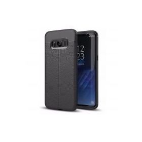 Microsonic Samsung Galaxy S8 Plus Deri Dokulu Silikon Siyah Kılıf