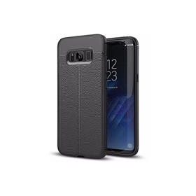 Microsonic Samsung Galaxy S8 Plus Deri Dokulu Silikon Siyah Kılıf