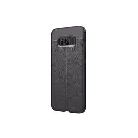 Microsonic Samsung Galaxy S8 Plus Deri Dokulu Silikon Siyah Kılıf