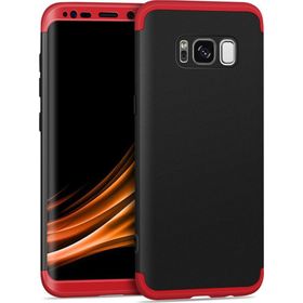 Microsonic Samsung Galaxy S8 Plus Double Dip 360 Protective Siyah Kırmızı Kılıf