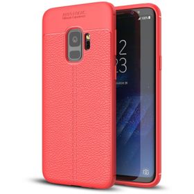Microsonic Samsung Galaxy S9 Deri Dokulu Silikon Kırmızı Kılıf