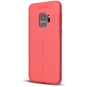 Microsonic Samsung Galaxy S9 Deri Dokulu Silikon Kırmızı Kılıf
