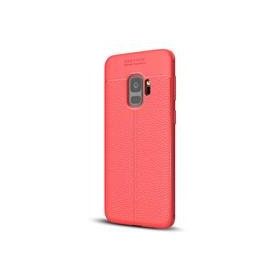 Microsonic Samsung Galaxy S9 Deri Dokulu Silikon Kırmızı Kılıf
