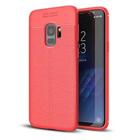 Microsonic Samsung Galaxy S9 Deri Dokulu Silikon Kırmızı Kılıf