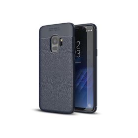 Microsonic Samsung Galaxy S9 Deri Dokulu Silikon Lacivert Kılıf