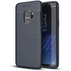 Microsonic Samsung Galaxy S9 Deri Dokulu Silikon Lacivert Kılıf