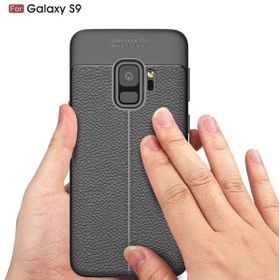 Microsonic Samsung Galaxy S9 Deri Dokulu Silikon Lacivert Kılıf