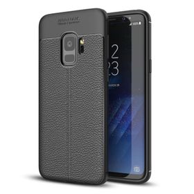 Microsonic Samsung Galaxy S9 Deri Dokulu Silikon Siyah Kılıf