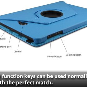 Microsonic Samsung Galaxy Tab A 10.1inç T580 360 Rotating Stand Deri Mavi Kılıf
