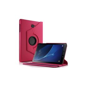 Microsonic Samsung Galaxy Tab A 10.1inç T580 360 Rotating Stand Deri Pembe Kılıf