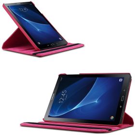 Microsonic Samsung Galaxy Tab A 10.1inç T580 360 Rotating Stand Deri Pembe Kılıf