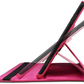 Microsonic Samsung Galaxy Tab A 10.1inç T580 360 Rotating Stand Deri Pembe Kılıf