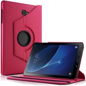 Microsonic Samsung Galaxy Tab A 10.1inç T580 360 Rotating Stand Deri Pembe Kılıf
