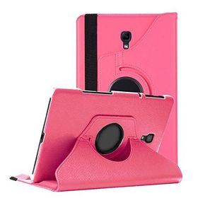 Microsonic Samsung Galaxy Tab A 10.5'' T590 360 Rotating Stand Deri Koyu Pembe Kılıf