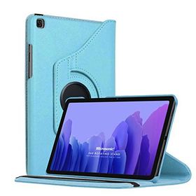 Microsonic Samsung Galaxy Tab A7 T500 Mavi 360 Rotating Stand Deri Tablet Kılıfı