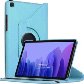 Microsonic Samsung Galaxy Tab A7 T500 Mavi 360 Rotating Stand Deri Tablet Kılıfı