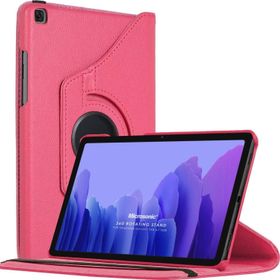 Microsonic Samsung Galaxy Tab A7 T500 Pembe 360 Rotating Stand Deri Tablet Kılıfı