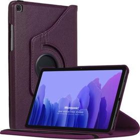Microsonic Samsung Galaxy Tab A7 T500 Uyumlu 360 Rotating Stand Deri Mor Kılıf