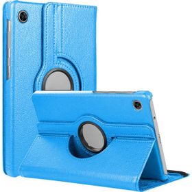 Microsonic Samsung Galaxy Tab A9 360 Rotating Stand Deri Mavi Kılıf