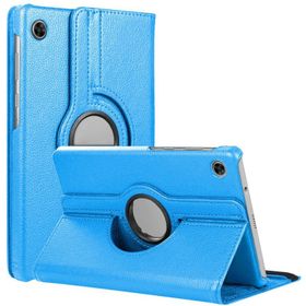 Microsonic Samsung Galaxy Tab A9 360 Rotating Stand Deri Mavi Kılıf