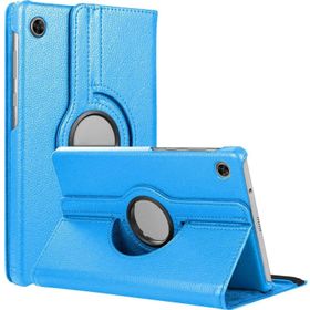 Microsonic Samsung Galaxy Tab A9 360 Rotating Stand Deri Mavi Kılıf