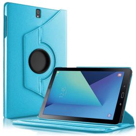 Microsonic Samsung Galaxy Tab S3 9.7inç T820/T825 360 Dönerli Stand Deri Mavi Kılıf