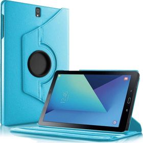 Microsonic Samsung Galaxy Tab S3 9.7inç T820/T825 360 Dönerli Stand Deri Mavi Kılıf