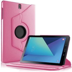 Microsonic Samsung Galaxy Tab S3 9.7inç T820/T825 360 Dönerli Stand Deri Pembe Kılıf
