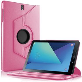 Microsonic Samsung Galaxy Tab S3 9.7inç T820/T825 360 Dönerli Stand Deri Pembe Kılıf