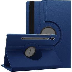 Microsonic Samsung Galaxy Tab S7 Plus T970 Lacivert Deri 360 Rotating Stand Telefon Kılıfı