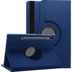 Microsonic Samsung Galaxy Tab S7 Plus T970 Lacivert Deri 360 Rotating Stand Telefon Kılıfı