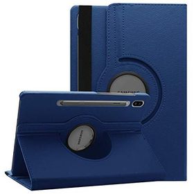 Microsonic Samsung Galaxy Tab S7 Plus T970 Lacivert Deri 360 Rotating Stand Telefon Kılıfı
