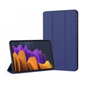 Microsonic Samsung Galaxy Tab S7 Plus T970 Slim Translucent Back Smart Cover Lacivert Kılıf