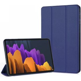 Microsonic Samsung Galaxy Tab S7 Plus T970 Slim Translucent Back Smart Cover Lacivert Kılıf