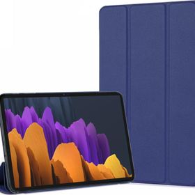 Microsonic Samsung Galaxy Tab S7 Plus T970 Slim Translucent Back Smart Cover Lacivert Kılıf