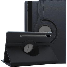 Microsonic Samsung Galaxy Tab S7 T870 360 Rotating Stand Deri Siyah Kılıf