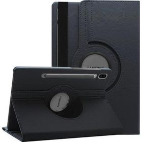 Microsonic Samsung Galaxy Tab S7 T870 360 Rotating Stand Deri Siyah Kılıf