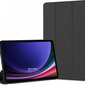 Microsonic Samsung Galaxy Tab S9 X710 Slim Translucent Back Smart Cover Siyah Kılıf
