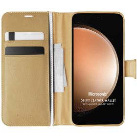 Microsonic Samsung Galaxy Uyumlu S23 Fe Delux Leather Wallet Cep Telefonu Kılıfı