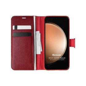 Microsonic Samsung Galaxy Uyumlu S23 Fe Delux Leather Wallet Cep Telefonu Kılıfı