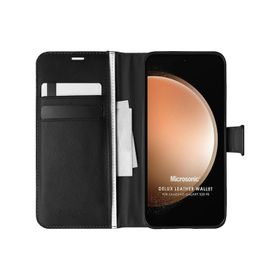Microsonic Samsung Galaxy Uyumlu S23 Fe Delux Leather Wallet Cep Telefonu Kılıfı