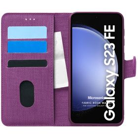 Microsonic Samsung Galaxy Uyumlu S23 Fe Fabric Book Wallet Cep Telefonu Kılıfı