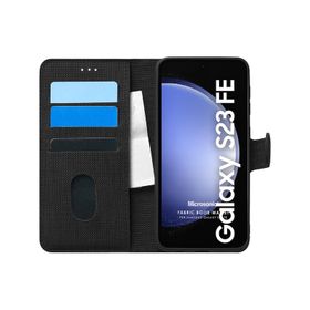 Microsonic Samsung Galaxy Uyumlu S23 Fe Fabric Book Wallet Cep Telefonu Kılıfı