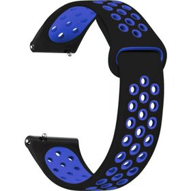 Microsonic Samsung Galaxy Watch 3 41 mm Rainbow Sport Band Siyah Mavi Kordon