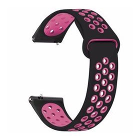 Microsonic Samsung Galaxy Watch 3 41 mm Rainbow Sport Band Siyah Pembe Kordon