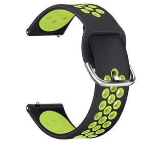 Microsonic Samsung Galaxy Watch 3 45 mm Rainbow Sport Band için Siyah Yeşil Kordon
