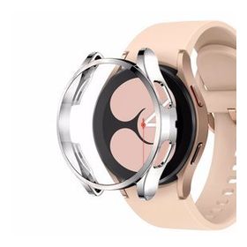 Microsonic Samsung Galaxy Watch 4 44 mm 360 Full Round Soft Silikon Gümüş Kılıf