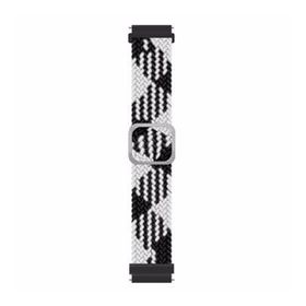 Microsonic Samsung Galaxy Watch 46 mm Braided Loop Band Siyah Beyaz Kordon